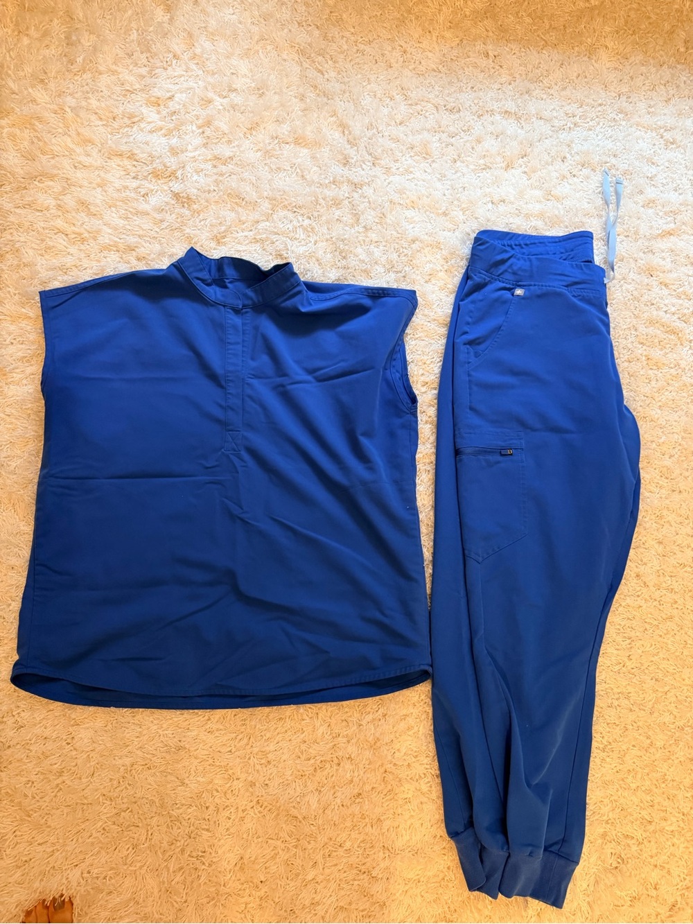 Figs Women's Royal Blue Scrub Top and Jogger Pants